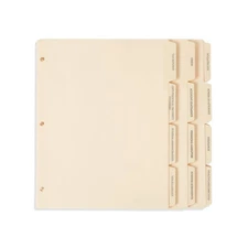 Blue Summit Estate Planning Dividers, Pre-Printed, Reinforced, 12 Tabs, 5 Sets