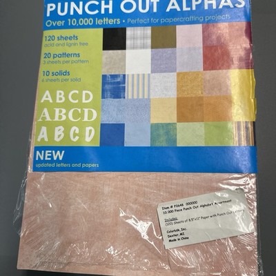 Colorbok Punch Out Alphas; Over 9000 Letters; 20 Patterns 10 Solids 3 Fonts