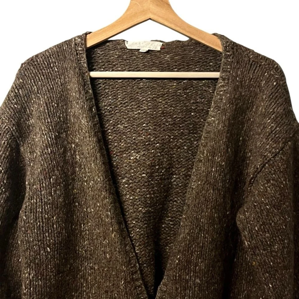 Vintage 80s Perry Ellis Men Hand Knit Kurt Cobain Wool Cardigan Sweater S Grunge - Image 2 of 4