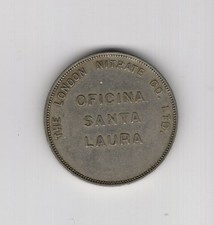 Chile $2 ficha comercial salitre minería OFICINA SANTA LAURA