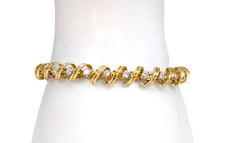 14K Gold Diamond Bracelet, 7'' Long X 1/4''Wide