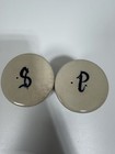 Beige/Blue Ceramic Cow Salt & Pepper Shakers Set of 2 Decorative Glossy — photo 6
