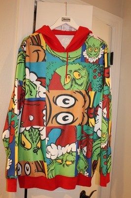 XXL Grinch-Dr. Seus-Pullover Hoodie-Jacket-Abstract Blocks-Max-Grinch-Fleece-NEW