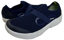 OOFOS OOmg Mesh Low Men’s 12.5 Navy White Slip‑On Comfort Recovery Shoes