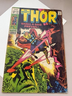 Mighty Thor 161. 1969. Origin of Galactus. Ego vs Galactus. 3.0 G/VG