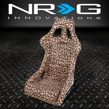 NRG INNOVATIONS PRISMA BROWN SAVAGE CHEETAH FIXED BACK BUCKET RACING SEAT LARGE