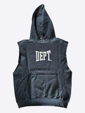 Gallery Dept Black  White DEPT Logo Cut Off Hoodie