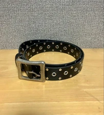 Y2K Black Studded Belt 3.5cm Wide Adjustable Used