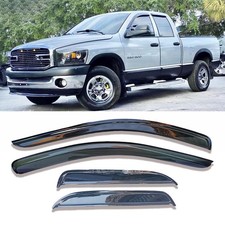 Dodge Ram 1500 02-08, 2500/3500 03-09 Quad Cab Window Vent Deflectors Rain Guard