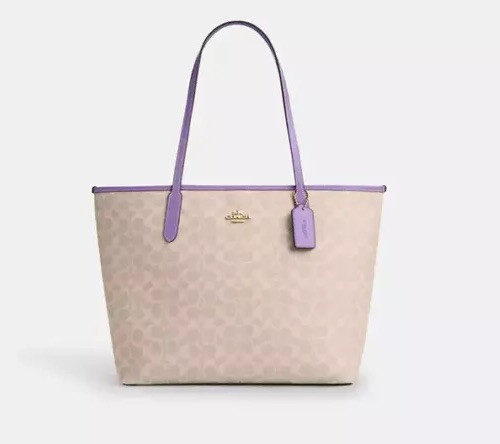 COACH CV976 Toto bag Women Charcoal Black PVC leather Magnetic