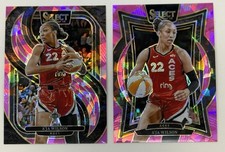 2025 Panini Select A'ja Wilson Pink Cracked Ice PRIZM 2 Card Lot Los Vegas Aces