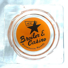 Rare cendrier en verre STAR Broiler & Casino Winnemucca Nevada Star logo bar