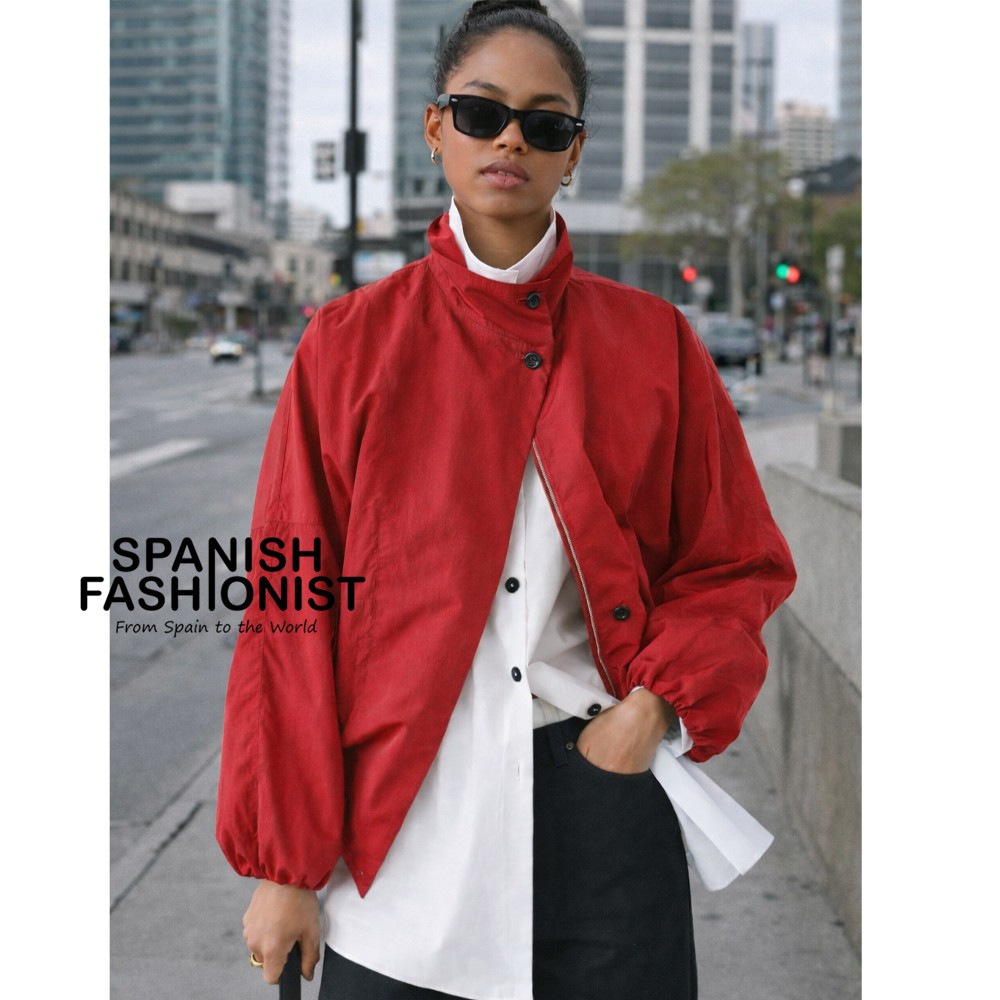 MASSIMO DUTTI FW25/26 RED High neck bomber puff jacket ALL SIZES 6788/909