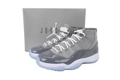 Air Jordan 11 Retro Cool Grey Suede Upper Gloss Patent Toe Icy Translucent Sole
