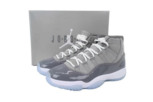 Air Jordan 11 Retro Cool Grey Suede Upper Gloss Patent Toe Icy Translucent Sole