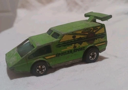 Vintage 1976 Hot Wheels Spoiler Sport Blackwalls BW Green Van Hong Kong