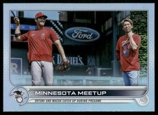Shohei Ohtani & Maeda 2022 Topps Series 1 Minnesota Meetup Rainbow Foil #122