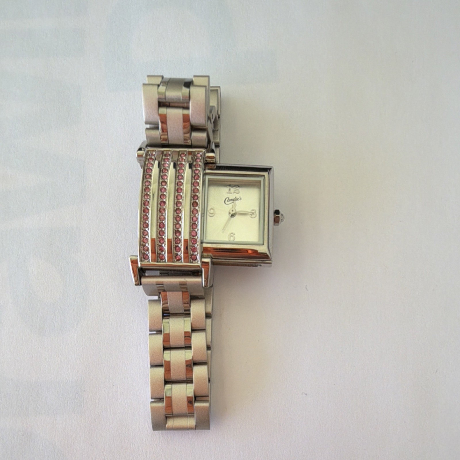 Candie's Rectangular Analog Quartz Wristwatch Sil… - image 1