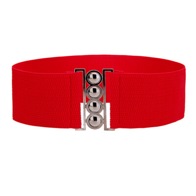 Womens Fashion Elastic Cinch Belt 3'' Wide Stretch Waist Band Clasp Buckle