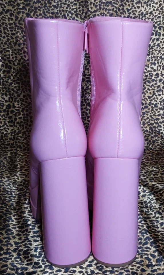 Botas de plataforma rosa soda para mujer talla 8,5 nuevas con cremallera Foto 3 de 4