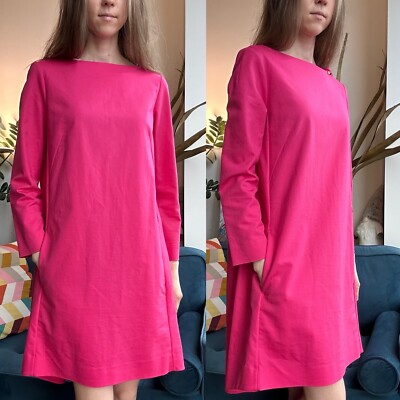 COS Cotton Pink Voluminous Long Sleeve Mini Dress M (8) | eBay