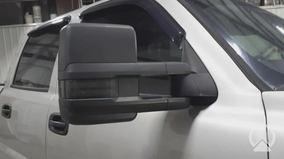 03-05 Juego de 2 espejos retrovisores de puerta Sierra Silverado de doble brazo (negro texturizado con señal) Foto 4 de 4