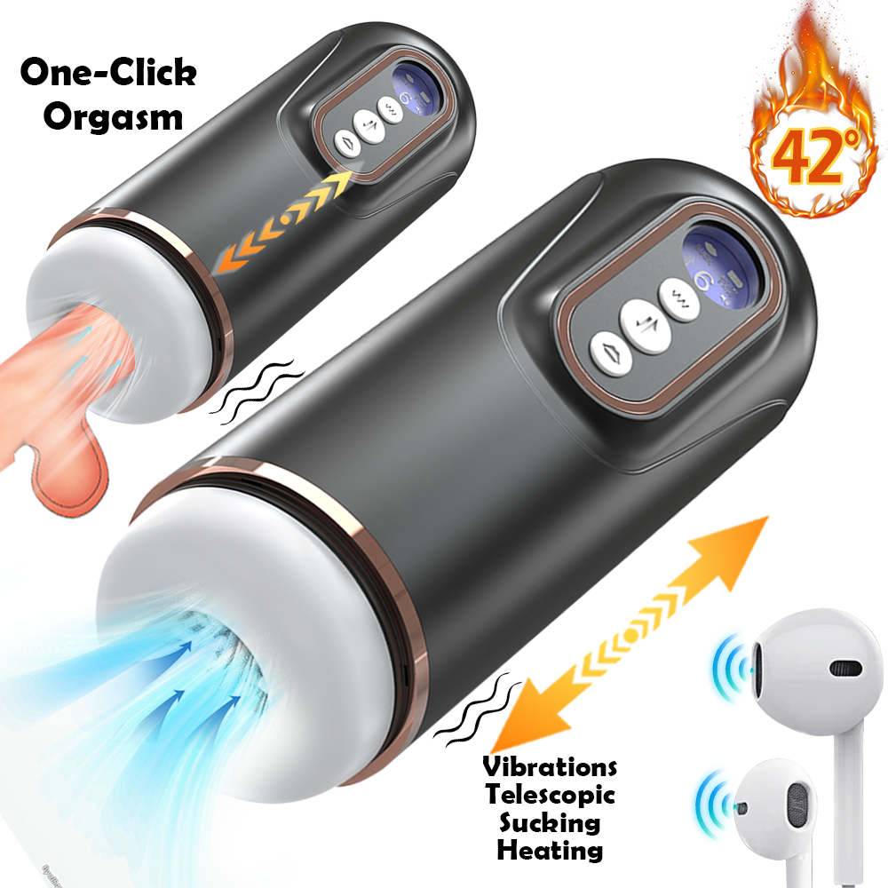 HandsFree Male Masturbaters Automatic Telescopic Sucking Cup Stroker Men  Sex Toy | eBay