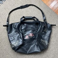 VTG 2001 MLB Winter Meetings Promotional Leather Duffel Travel Bag Topps Red Sox
