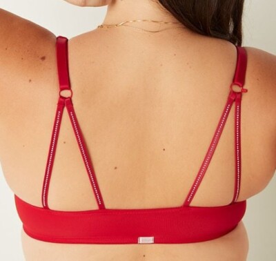 VS pink push up bra BRAND NEW size 36c red strappy studded bk