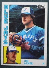 Toronto Blue Jays Star Jim Acker signed autographed 1984 Topps baseball card----