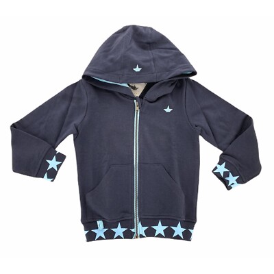 B14 felpa bimbo BOY MACCHIA J. cotton blue full zip hoodie sweatshirt kids