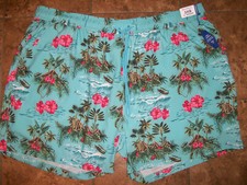 NEW Caribbean Roundtree Yorke Swim Shorts Trunks Mens Lined Blue Island 3XB