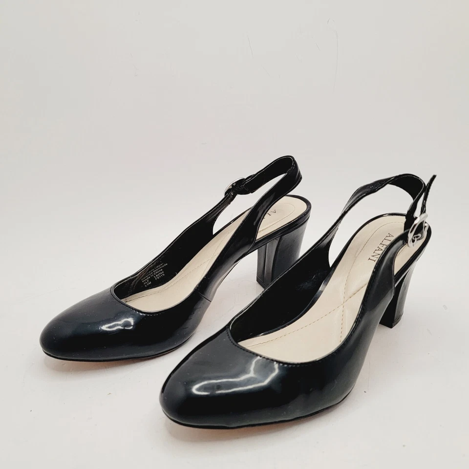 Tacones Alfani "Laylaa" para mujer 6,5 M charol negro punta redonda Foto 3 de 4