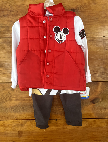 Disney Junior Mickey Boys Infant & Toddler 3 Piece Outfit & Vest 24M
