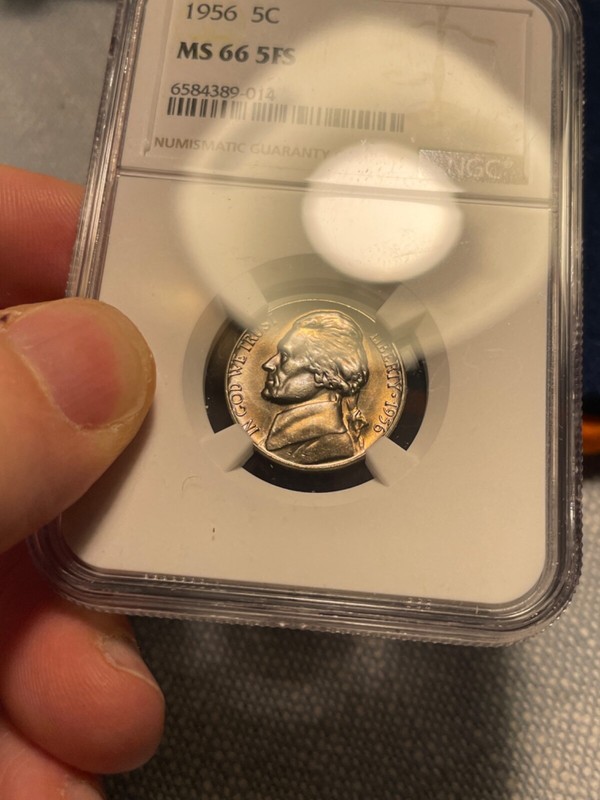 (#101491) Jefferson Nickel:  1956.  NGC MS 66 5FS.    (see video)
