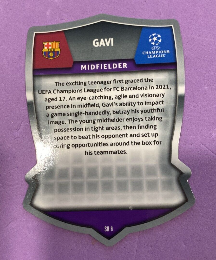 FCバルセロナ GAVI 6 サイン入り ベケット鑑定済 💥 2023-24 Topps MATCH ATTAX GAVI #SH 6 BARCELONA PRO ELITE SHIELD