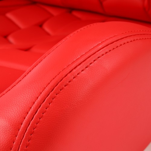 Par de asientos de carreras reclinables de PVC rojo Pure Series con deslizador izquierdo/derecho - Imagen 9 de 10