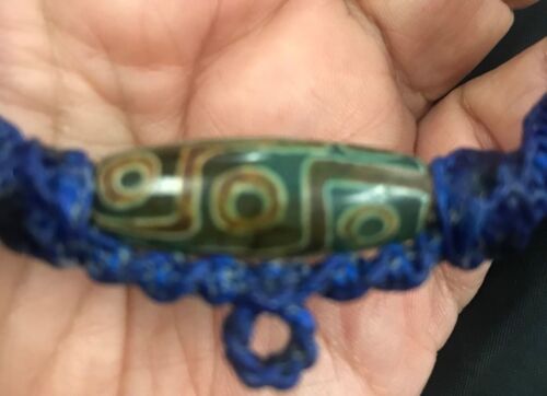 Collar colgante nueve ojos cuentas tibetanas antiguo 9 ojos MALA AMULETO genuino DZI - Imagen 4 de 12