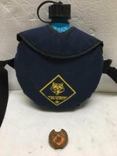 lot BSA Boy Cub Scouts wolf canteen & Neckerchief vtg Tiger slide clasp holder