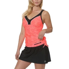 NWOT WOMENS SMALL GERRY 2 PIECE TANKINI TOP & SKORT SWIM SUIT SET ORANGE SHERBET