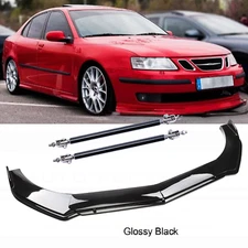For Saab 9-3 9-5 Glossy Black Front Bumper Chin Lip Splitter Spoiler Body Kit
