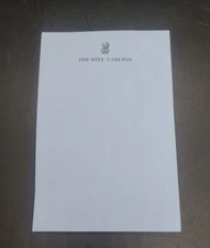 Ritz Carlton Black Pen and Blue Note Pad Stationary, 8 Pages