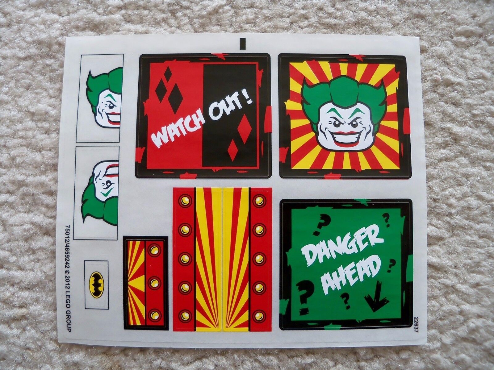 LEGO Super Heroes Batman - Rare - Sticker Sheet - Funhouse Escape 6857 - New