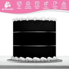 Black Lether Mesh Carbon Icing Wrap Edible Cake Decoration Sheet Printed Topping