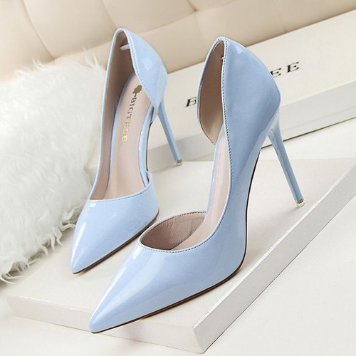 Scarpe donna sexy tacco alto a punta stiletto decolte vernice pelle OL sera - Foto 1 di 64