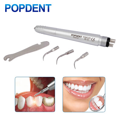 Dental Ultrasonic Air Perio Scaler Handpiece Hygienist 4 Hole w/ 3 Tips Original