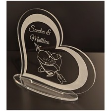 Valentinstag Hochzeit Geschenkidee Acryl Herz mit Wunschgravur Liebesgeschenk