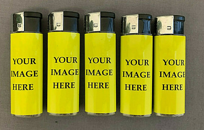 Custom Create Your Own Set of 5 Electronic Lighters - Single Image ONLY