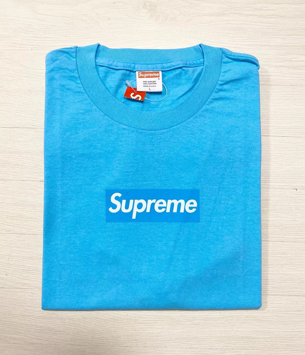 Supreme box logo tee Blue L | eBay