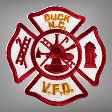 Duck N.C. North Carolina VFD Volunteer Fire Vintage Embroidered Sew On Patch